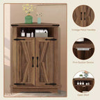 Meuble de Salle de Bain de Ferme avec Rangement Petit Meuble d'Angle avec Portes Coulissantes et Étagère Réglable pour Petits Espaces, Cuisine, Salon