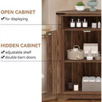 Meuble de Salle de Bain de Ferme avec Rangement Petit Meuble d'Angle avec Portes Coulissantes et Étagère Réglable pour Petits Espaces, Cuisine, Salon