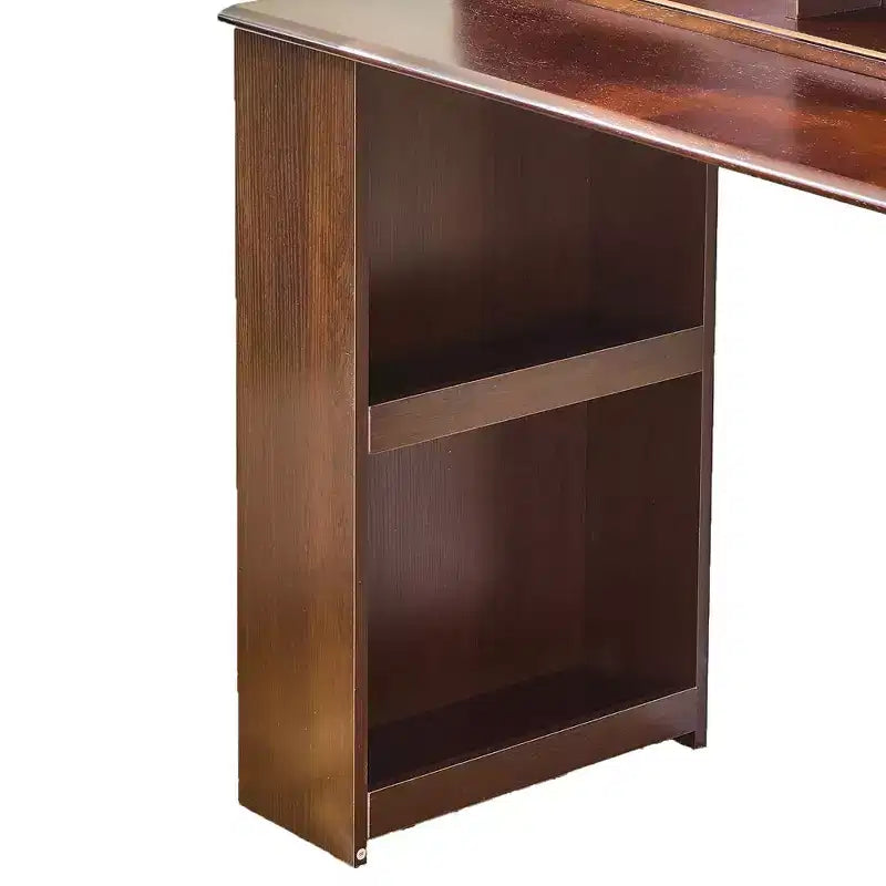 Coiffeuse Homy Casa avec miroir LED, rangement et tabouret pour chambre ou dressing, Noyer