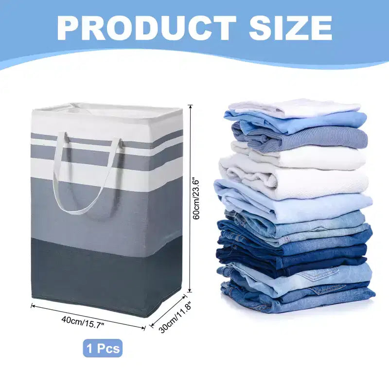 Unique Bargains Grand panier à linge pliable et étanche avec poignées de transport faciles