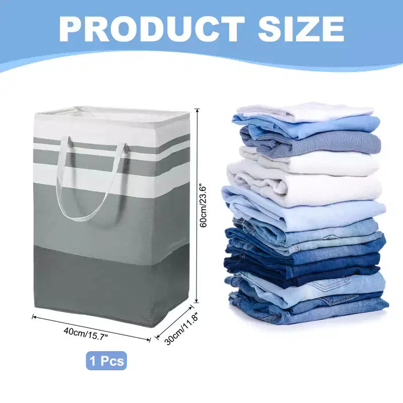 Unique Bargains Grand panier à linge pliable et étanche avec poignées de transport faciles