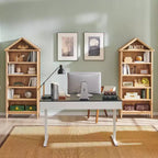 Étagère à livres avec tablettes réglables, grande étagère de rangement de 75,9 pouces de hauteur, bibliothèque à 5 niveaux avec étagères ouvertes et dessus triangulaire