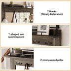 COZONY Arbre d'entrée 5-en-1 avec rangement à chaussures, support latéral réglable, porte-manteau et coiffeuse, design d'angle pour couloir, salon, buanderie