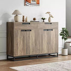 Buffet bahut moderne de 139,7 cm – Meuble de rangement de cuisine avec 2 tiroirs et 4 portes pour salle à manger