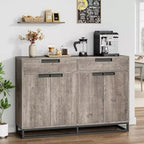 Buffet bahut moderne de 139,7 cm – Meuble de rangement de cuisine avec 2 tiroirs et 4 portes pour salle à manger