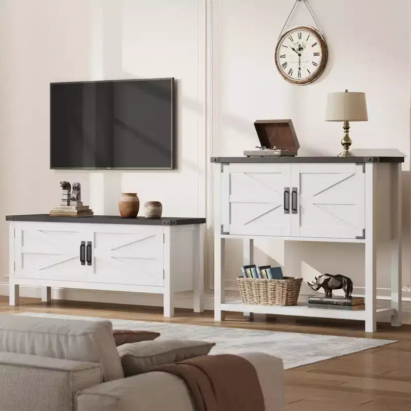 Bahut de ferme avec armoire à 2 portes et étagère, console en bois avec rangement pour la cuisine, le couloir, la salle à manger