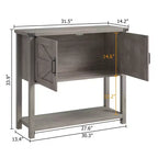 Bahut de ferme avec armoire à 2 portes et étagère, console en bois avec rangement pour la cuisine, le couloir, la salle à manger