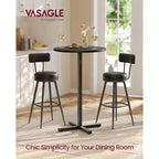 Table de bar haute ronde pour petits espaces, table de bar de 60 cm de diamètre avec base en croix et pieds réglables, pour 2-3 personnes, hauteur 104,4 cm