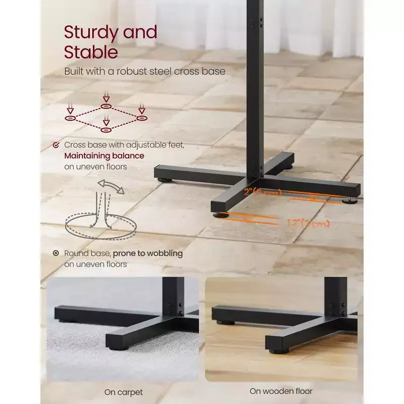 Table de bar haute ronde pour petits espaces, table de bar de 60 cm de diamètre avec base en croix et pieds réglables, pour 2-3 personnes, hauteur 104,4 cm