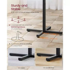 Table de bar haute ronde pour petits espaces, table de bar de 60 cm de diamètre avec base en croix et pieds réglables, pour 2-3 personnes, hauteur 104,4 cm