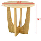Table d'appoint ronde de 63,5 cm avec pieds croisés, table d'appoint en bois de style moderne du milieu du siècle pour salon, réception ou chambre à coucher.