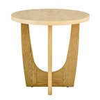 Table d'appoint ronde de 63,5 cm avec pieds croisés, table d'appoint en bois de style moderne du milieu du siècle pour salon, réception ou chambre à coucher.
