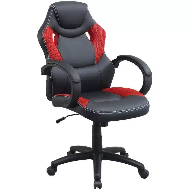 Chaise de bureau Okak réglable en hauteur, chaise de bureau rembourrée avec roulettes, chaise de jeu confortable pour le bureau, le studio, la salle de jeux