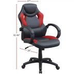 Chaise de bureau Okak réglable en hauteur, chaise de bureau rembourrée avec roulettes, chaise de jeu confortable pour le bureau, le studio, la salle de jeux