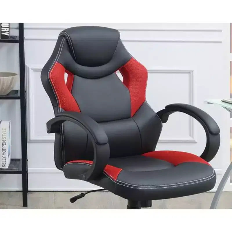 Chaise de bureau Okak réglable en hauteur, chaise de bureau rembourrée avec roulettes, chaise de jeu confortable pour le bureau, le studio, la salle de jeux