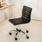 Chaise de bureau Okak réglable par vérin pneumatique, chaise de bureau ergonomique avec base en métal chromé, chaise pivotante à 360° pour l'étude et la salle de lecture