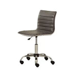 Chaise de bureau Okak réglable par vérin pneumatique, chaise de bureau ergonomique avec base en métal chromé, chaise pivotante à 360° pour l'étude et la salle de lecture