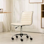 Chaise de bureau Okak réglable par vérin pneumatique, chaise de bureau ergonomique avec base en métal chromé, chaise pivotante à 360° pour l'étude et la salle de lecture