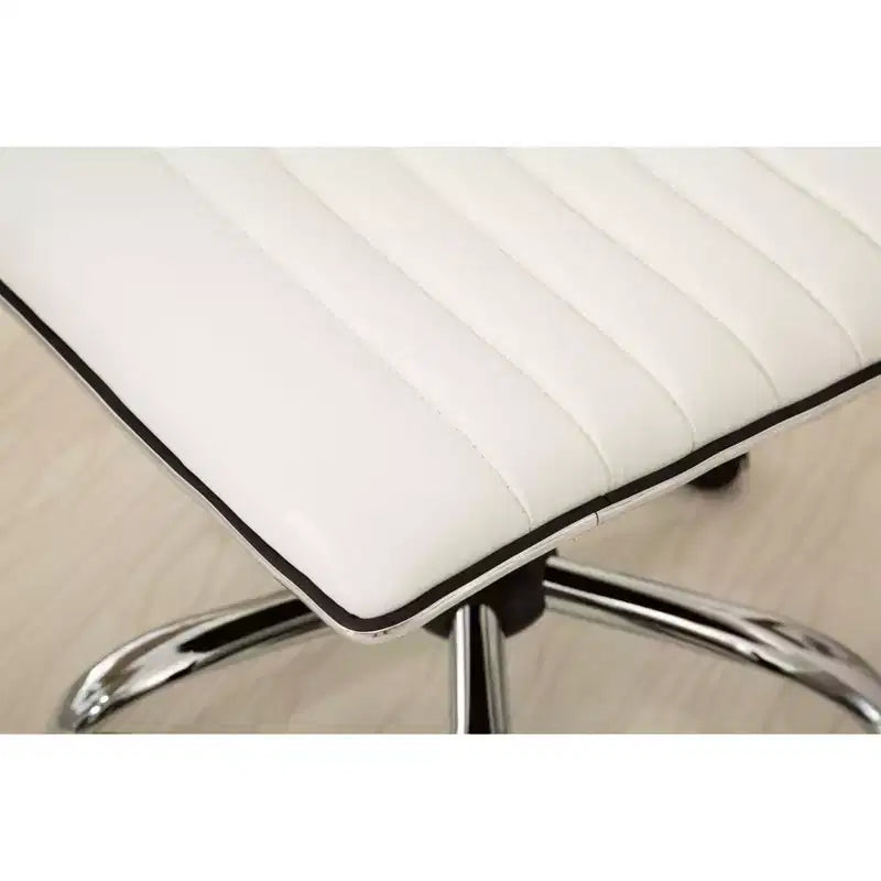 Chaise de bureau Okak réglable par vérin pneumatique, chaise de bureau ergonomique avec base en métal chromé, chaise pivotante à 360° pour l'étude et la salle de lecture