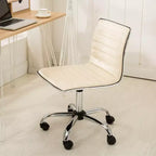 Chaise de bureau Okak réglable par vérin pneumatique, chaise de bureau ergonomique avec base en métal chromé, chaise pivotante à 360° pour l'étude et la salle de lecture