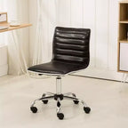 Chaise de bureau Okak réglable par vérin pneumatique, chaise de bureau ergonomique avec base en métal chromé, chaise pivotante à 360° pour l'étude et la salle de lecture