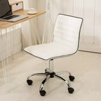 Chaise de bureau Okak réglable par vérin pneumatique, chaise de bureau ergonomique avec base en métal chromé, chaise pivotante à 360° pour l'étude et la salle de lecture