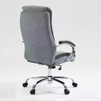 Chaise de bureau à dossier haut Okak, Chaise de bureau rembourrée avec hauteur réglable et roulettes, Chaise confortable pour salle de lecture, bureau