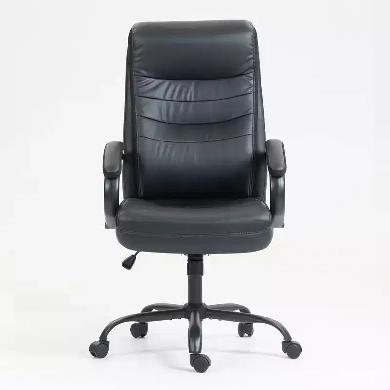 Chaise de bureau à dossier haut Okak, Chaise de bureau rembourrée avec hauteur réglable et roulettes, Chaise confortable pour salle de lecture, bureau
