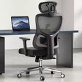 Chaise de bureau ergonomique Okak, chaise de bureau en maille avec appui-tête, support lombaire et accoudoirs réglables, chaise de jeu à dossier haut pour le bureau, la maison