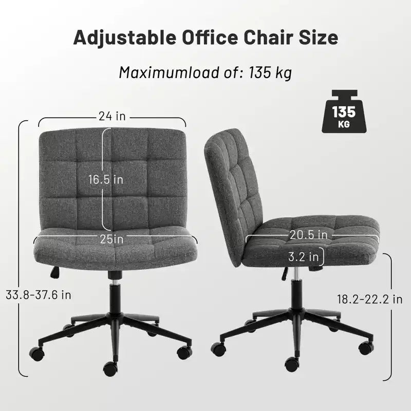 Chaises de bureau Okak 360 pivotantes, sans accoudoirs, réglables en hauteur et avec roulettes, confortables pour l'étude et la salle de lecture
