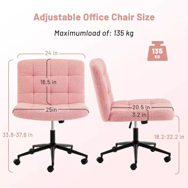 Chaises de bureau Okak 360 pivotantes, sans accoudoirs, réglables en hauteur et avec roulettes, confortables pour l'étude et la salle de lecture