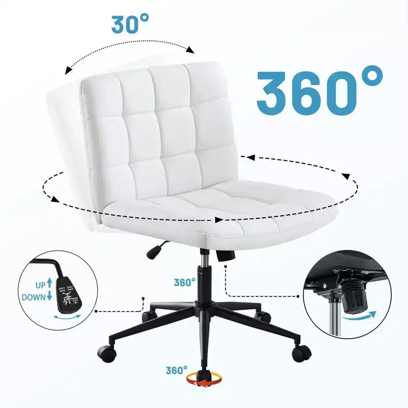 Chaises de bureau Okak 360 pivotantes, sans accoudoirs, réglables en hauteur et avec roulettes, confortables pour l'étude et la salle de lecture