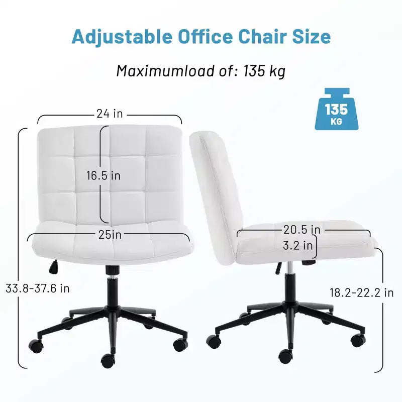 Chaises de bureau Okak 360 pivotantes, sans accoudoirs, réglables en hauteur et avec roulettes, confortables pour l'étude et la salle de lecture