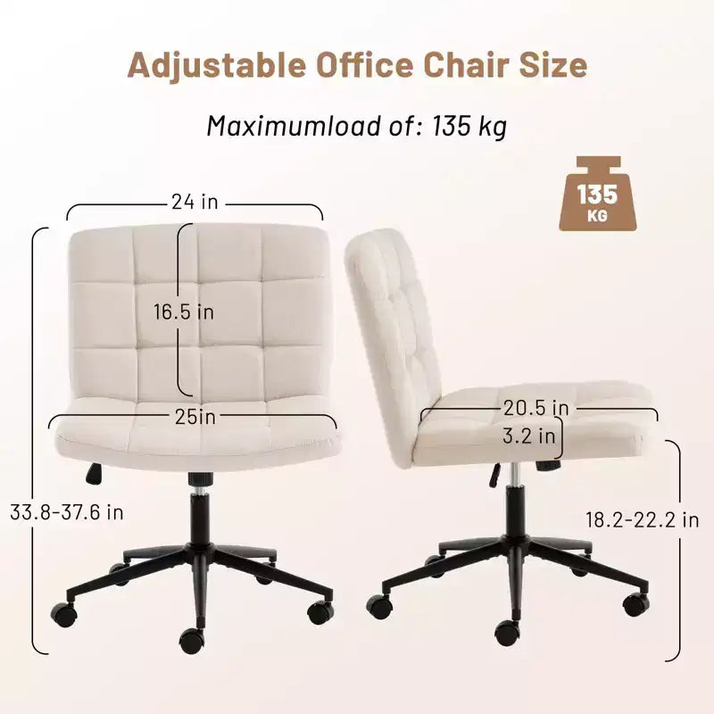 Chaises de bureau Okak 360 pivotantes, sans accoudoirs, réglables en hauteur et avec roulettes, confortables pour l'étude et la salle de lecture