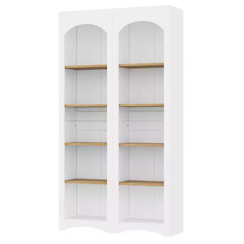 Étagère moderne Okak, étagères de rangement avec 8 tablettes réglables, lot de 2 organiseurs de rangement autonomes pour le salon, le bureau