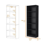 Okak - Étagère Minimaliste, Vitrine avec 5 Étagères Ouvertes, Organiseur de Rangement Autonome pour Salon, Bureau