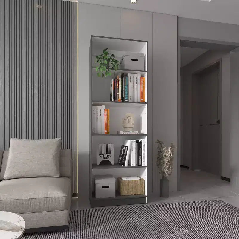 Okak - Étagère Minimaliste, Vitrine avec 5 Étagères Ouvertes, Organiseur de Rangement Autonome pour Salon, Bureau