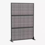 MAYEERTY Paravent tressé en rotin à motif croisé noir pour l'extérieur et l'intérieur, paravent décoratif autoportant pour balcon