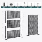MAYEERTY Paravent tressé en rotin à motif croisé noir pour l'extérieur et l'intérieur, paravent décoratif autoportant pour balcon