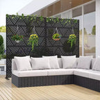 MAYEERTY Écran décoratif autoportant en acier galvanisé noir prismatique triangulaire, pour extérieur et intérieur