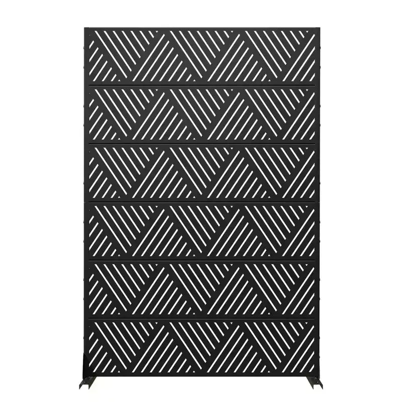 MAYEERTY Écran décoratif autoportant en acier galvanisé noir prismatique triangulaire, pour extérieur et intérieur