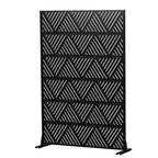 MAYEERTY Écran décoratif autoportant en acier galvanisé noir prismatique triangulaire, pour extérieur et intérieur