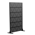 MAYEERTY Écran décoratif autoportant en acier galvanisé noir prismatique triangulaire, pour extérieur et intérieur