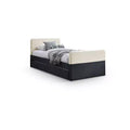 Meridian Furniture,Ivy Black & Cream Velvet Twin Trundle/Storage Bed