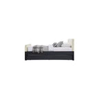 Meridian Furniture, lit gigogne/de rangement double Ivy en velours noir et crème