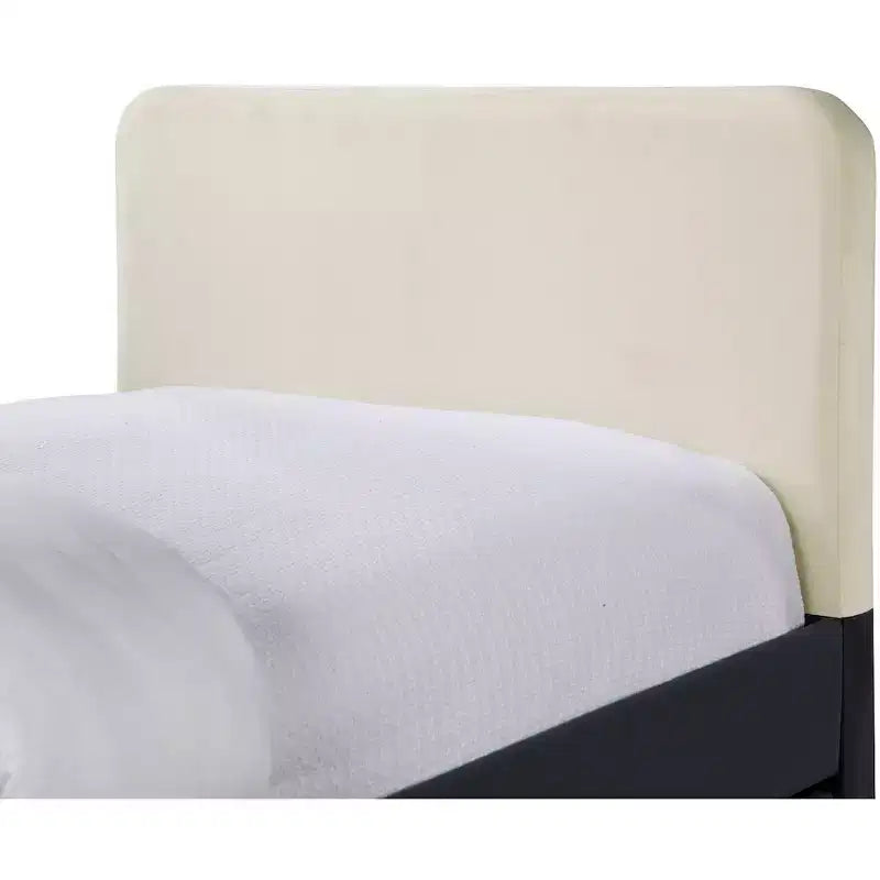 Meridian Furniture, lit gigogne/de rangement double Ivy en velours noir et crème