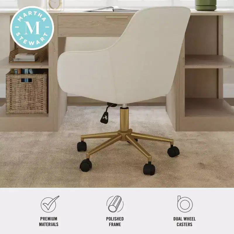 Chaise de bureau rembourrée Rayna Martha Stewart