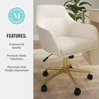 Chaise de bureau rembourrée Rayna Martha Stewart