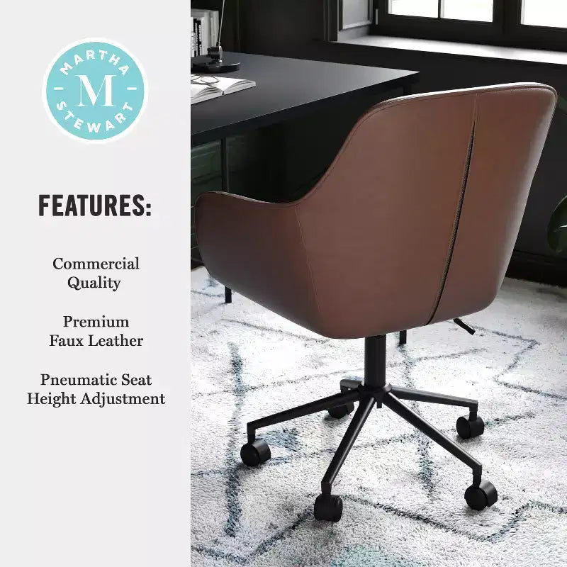 Chaise de bureau rembourrée Rayna Martha Stewart