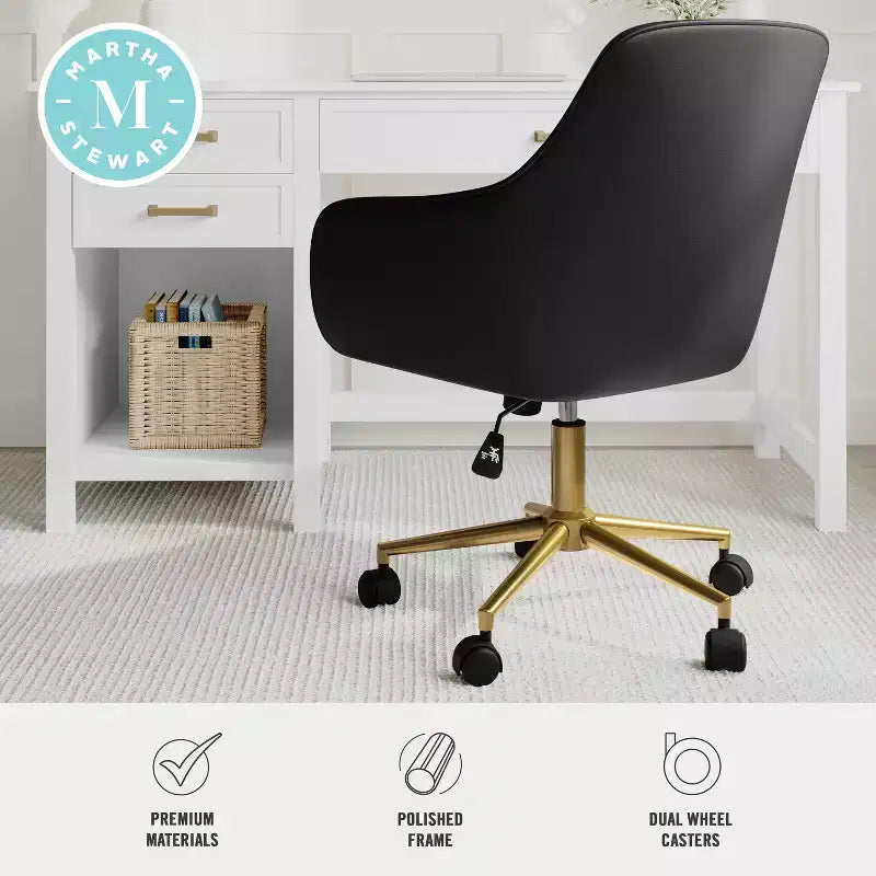 Chaise de bureau rembourrée Rayna Martha Stewart